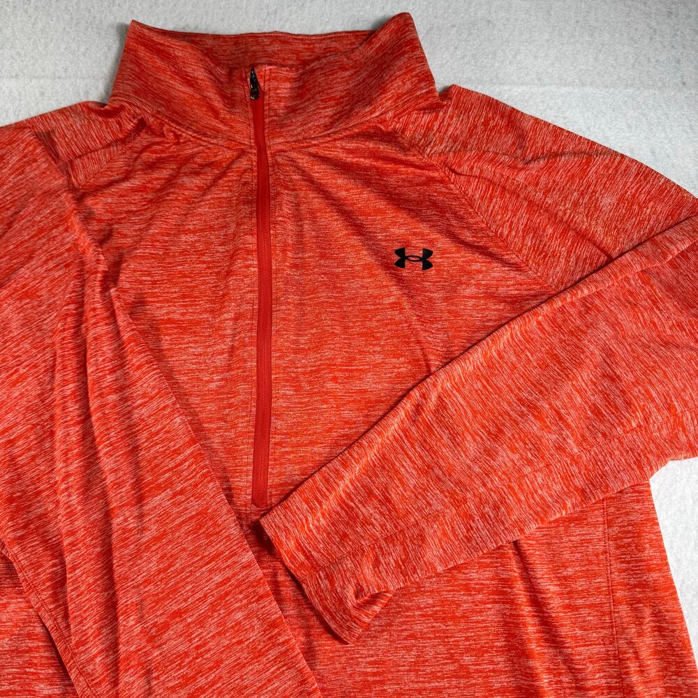 Under Armour Men's 2X Quarter Zip Orange Loose Fit Long Sleeve Shirt Golf Resort
